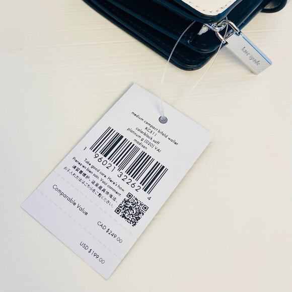 Kate Spade Madison Medium Compact Bifold Wallet Grey - Picture 3 of 4